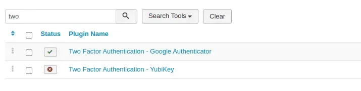 Search For Two Factor Authentication Plugin
