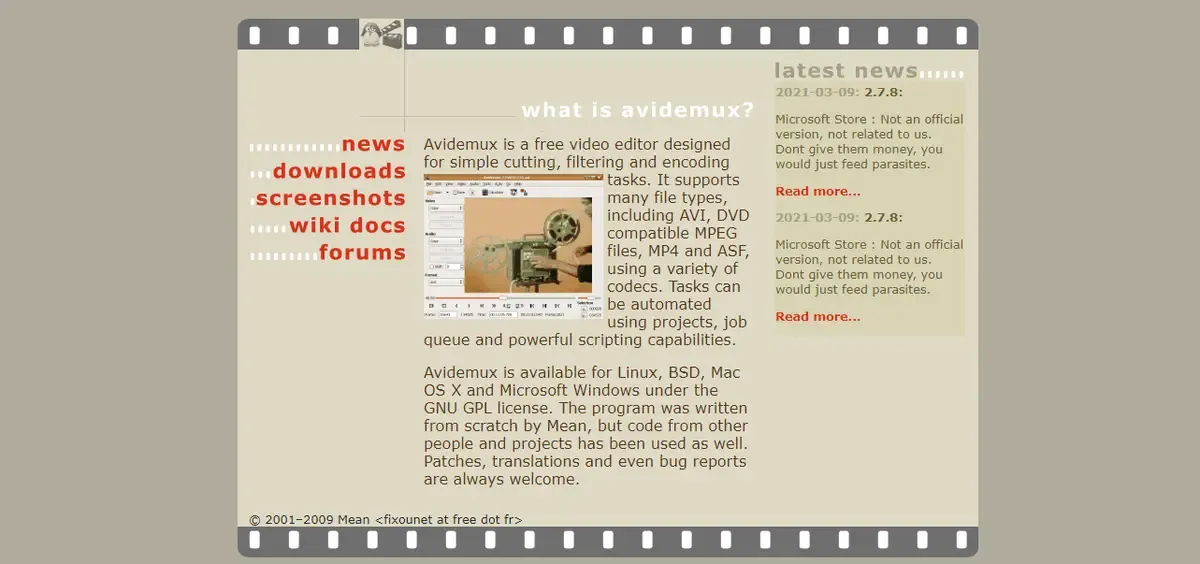 Avidemux Main Page