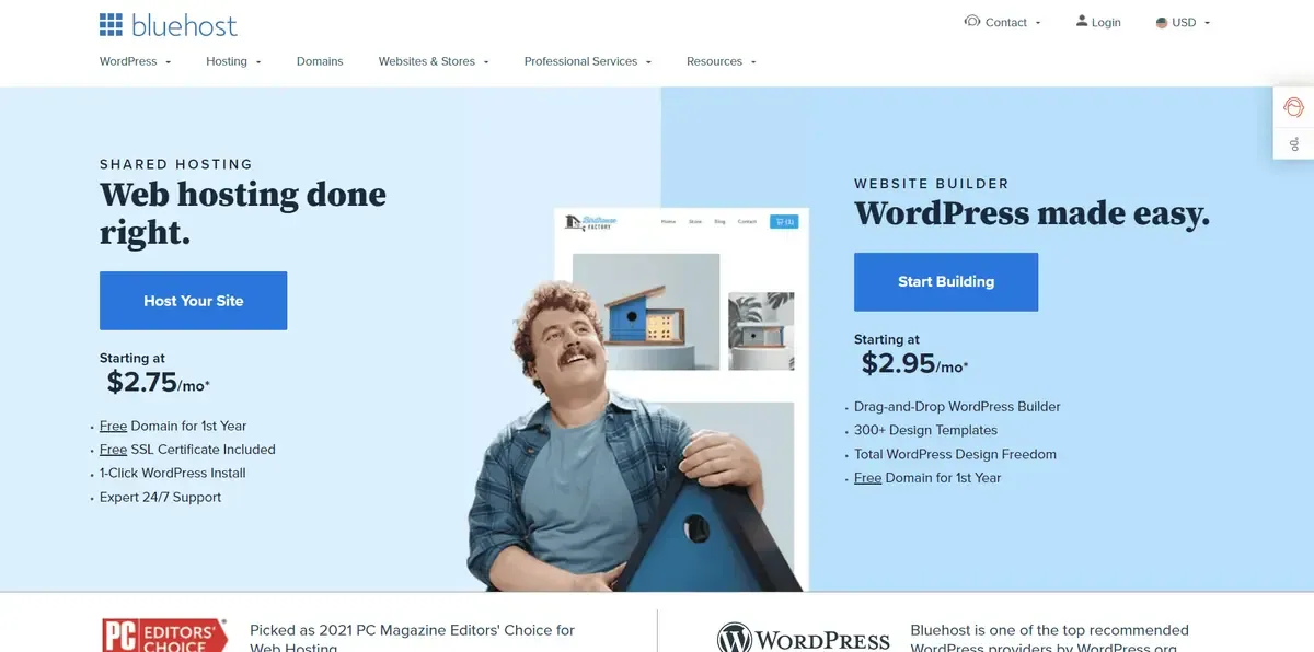 Best Web Hosting Domains WordPress Bluehost 2022