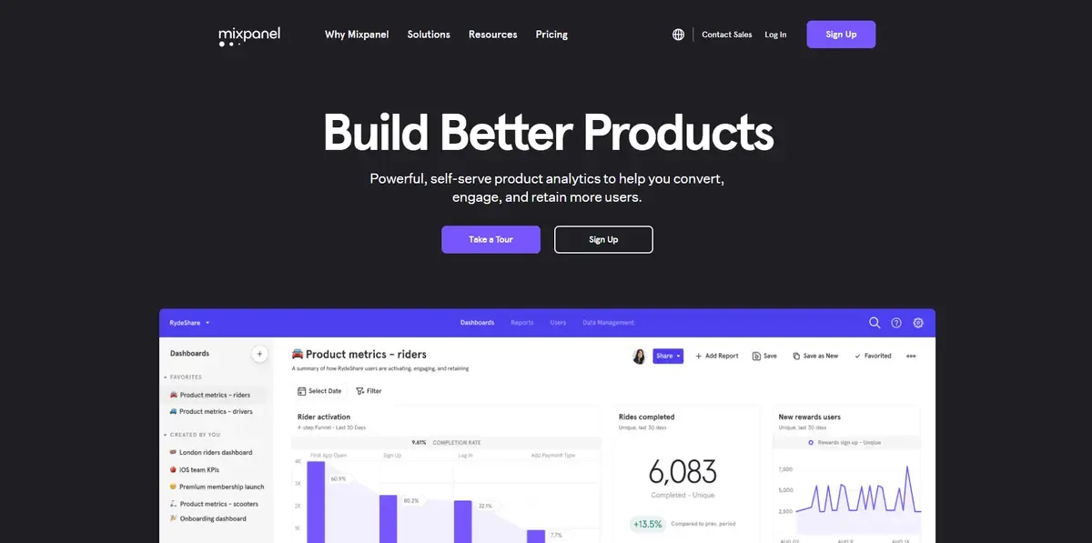 Mixpanel Product Analytics for Mobile Web More