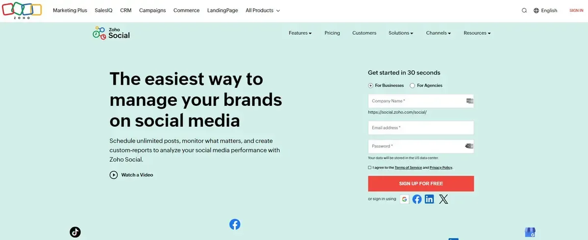zoho social
