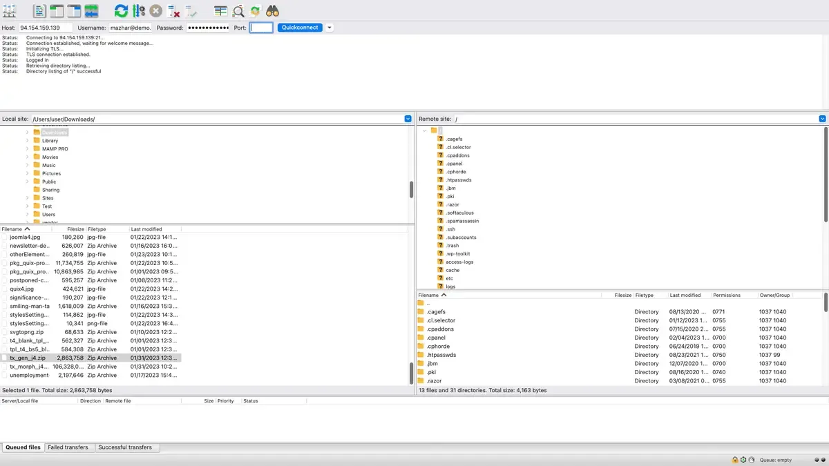 Connect Hosting Using FTP