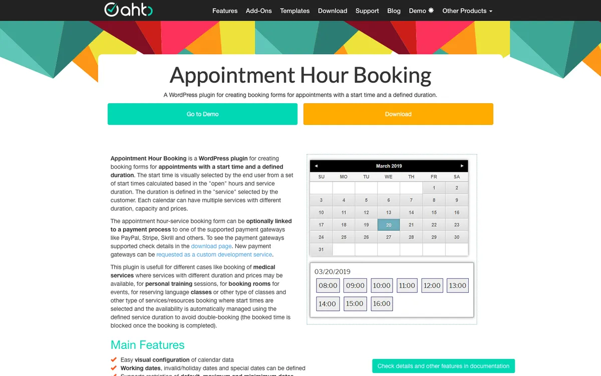Appointment Hour Booking WordPress Plugin