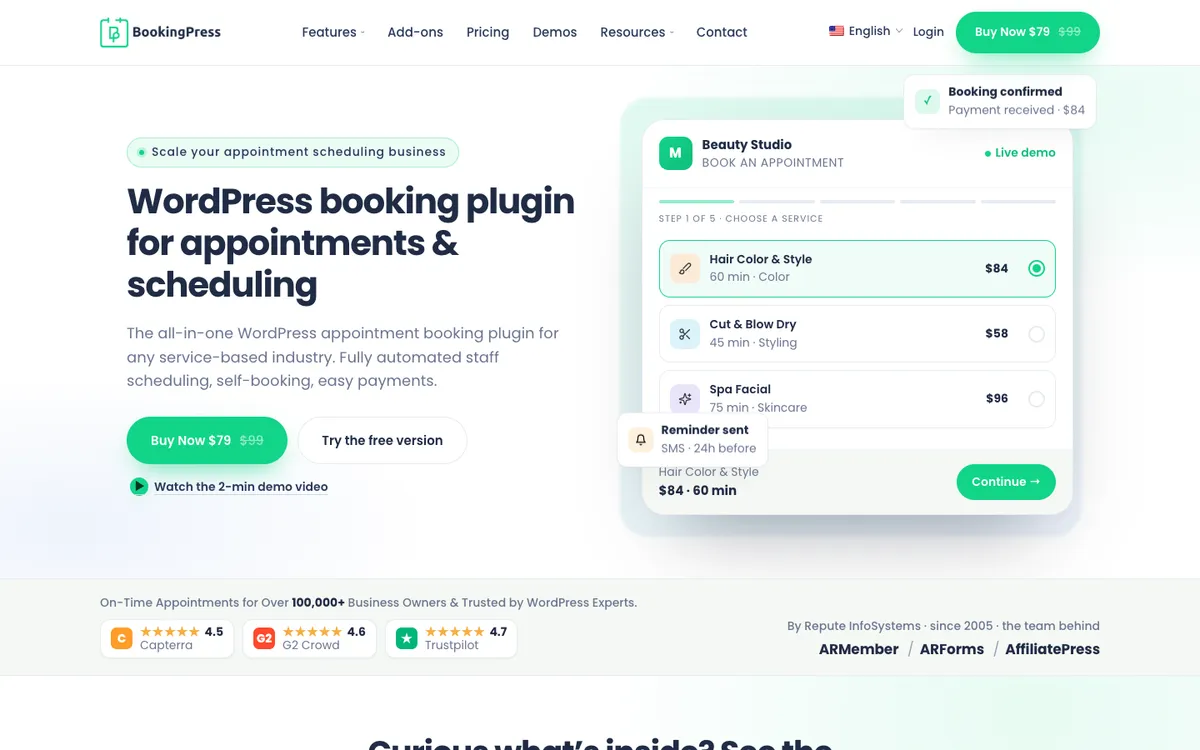 BookingPress WordPress Booking Plugin