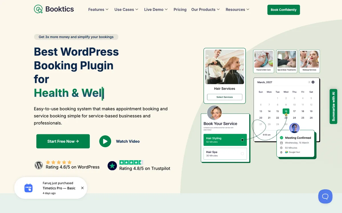 Booktics WordPress Booking Plugin
