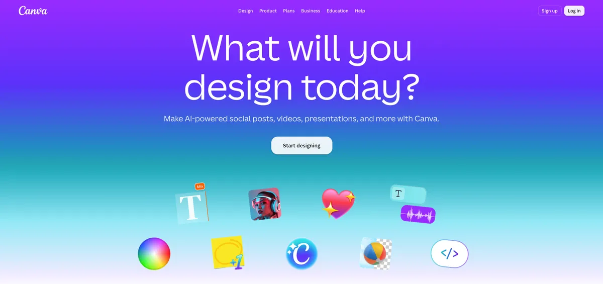 Canva free logo maker with drag-and-drop editor and AI-powered design tools for startups