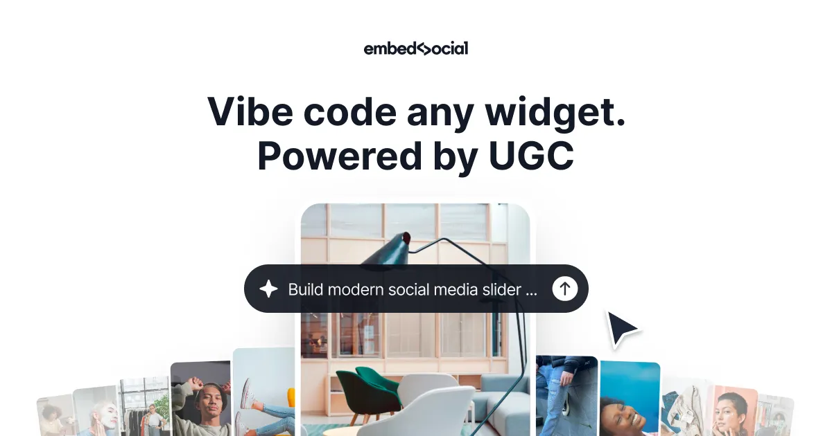 EmbedSocial plugin showing aggregated Google reviews and Instagram UGC gallery widget on a business website