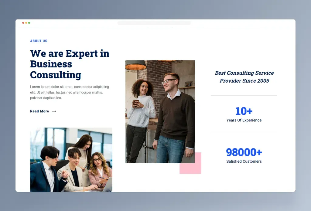 Home page of the Elevate Joomla template