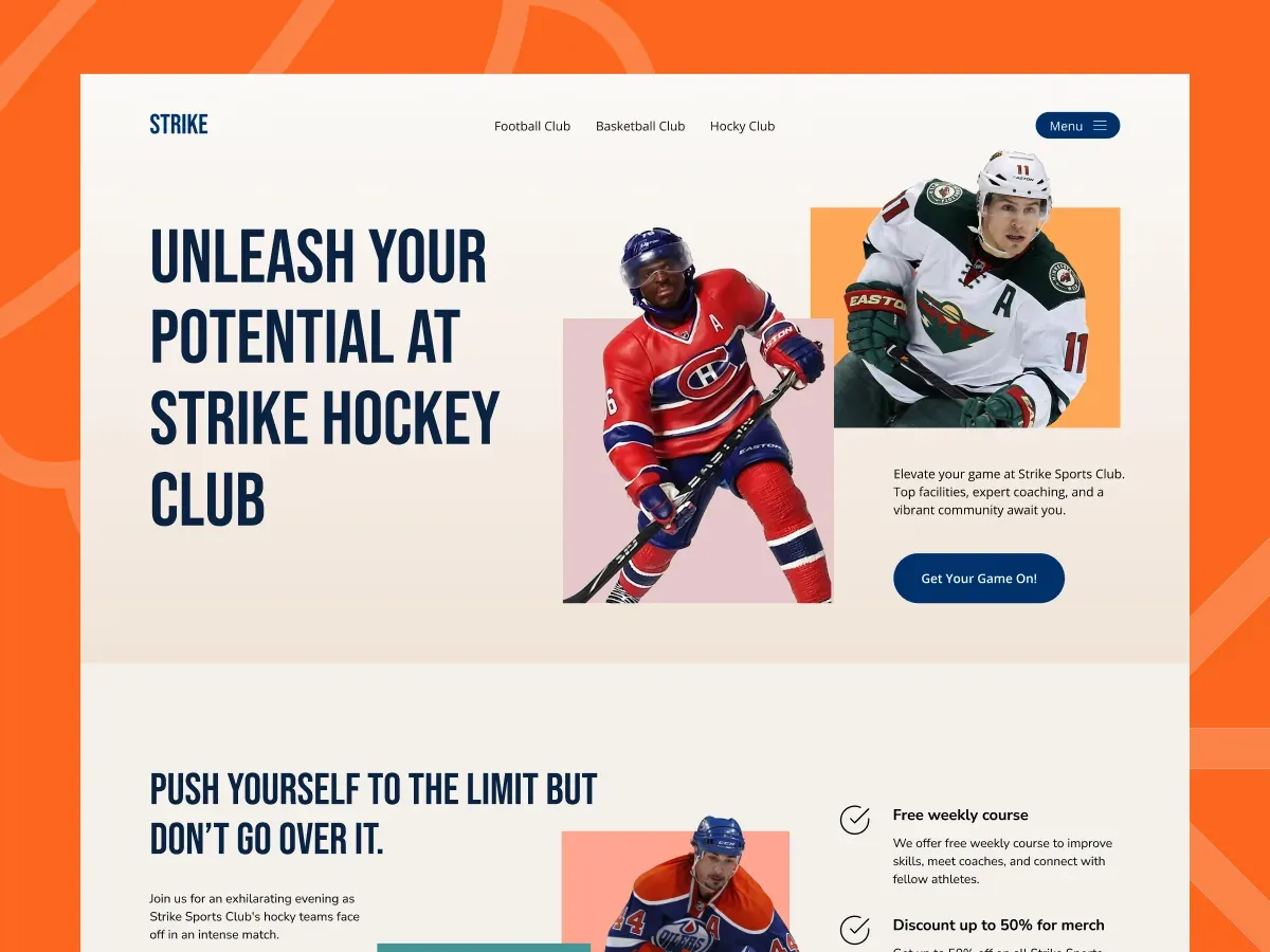 Home page of the Strike Joomla template