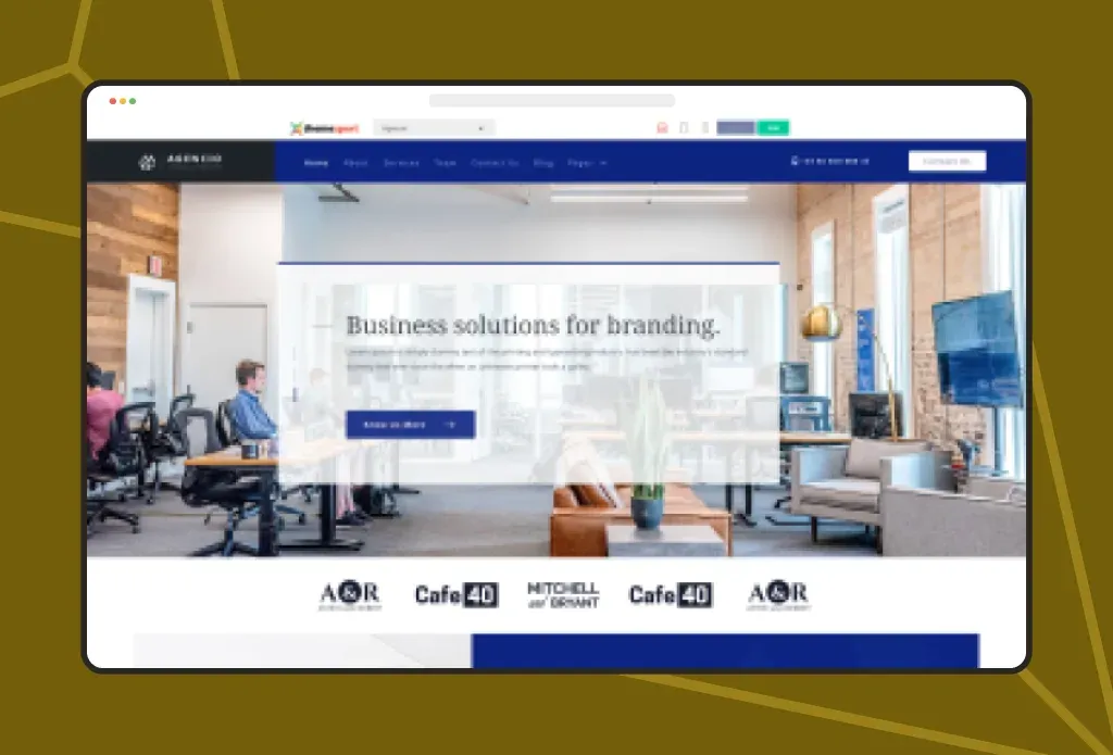 Home page of the Agencio Joomla template