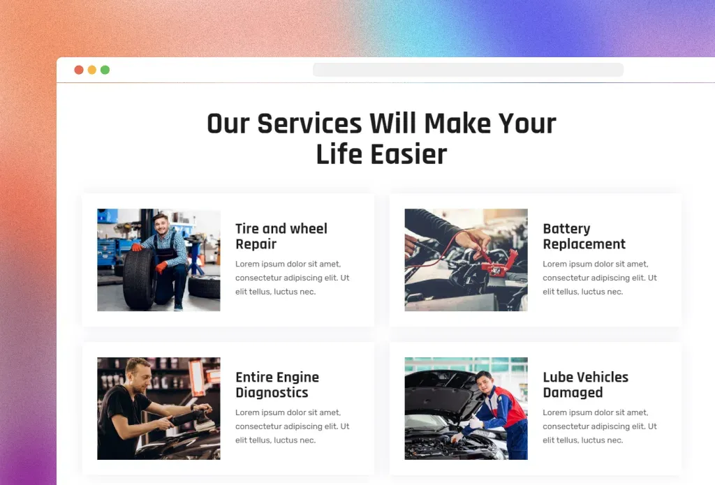 Home page of the Automex Joomla template