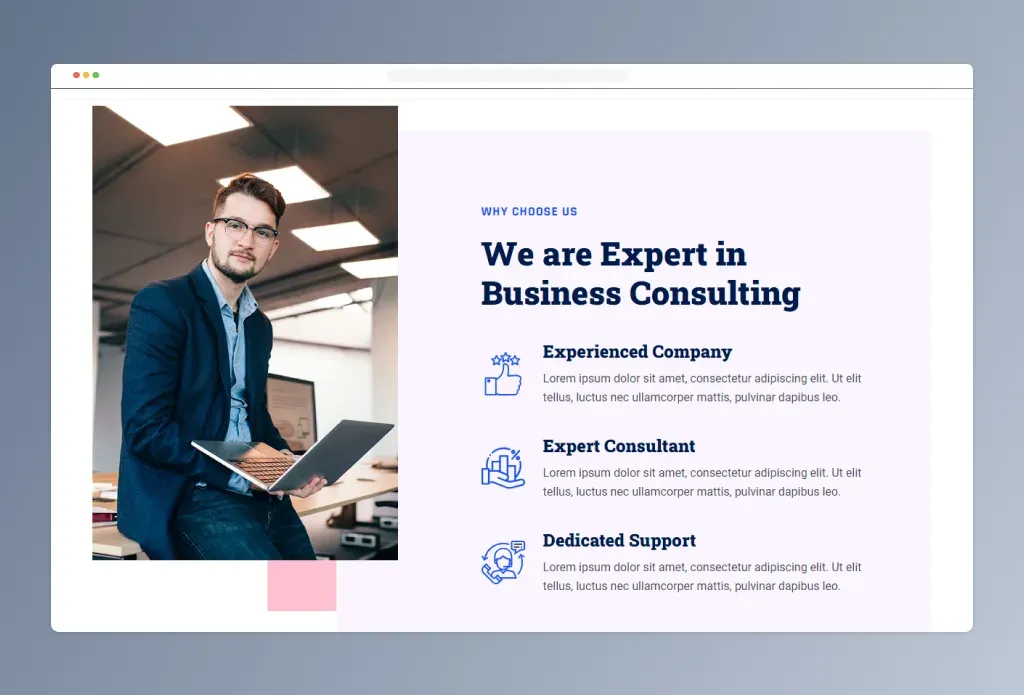 Services page of the Elevate Joomla template