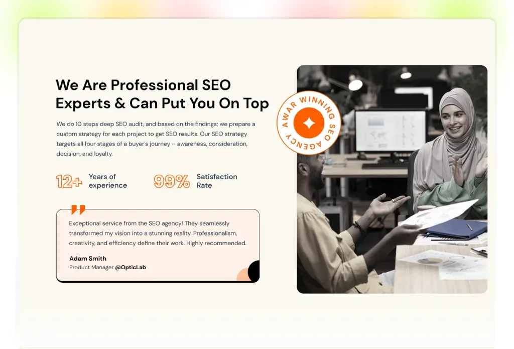 Services page of the Hexus Joomla template