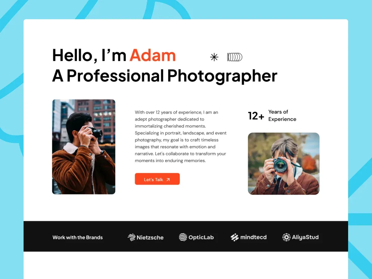 Portfolio page of the Skilio Joomla template