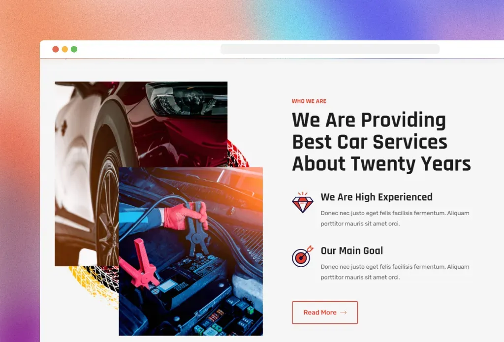 Contact page of the Automex Joomla template