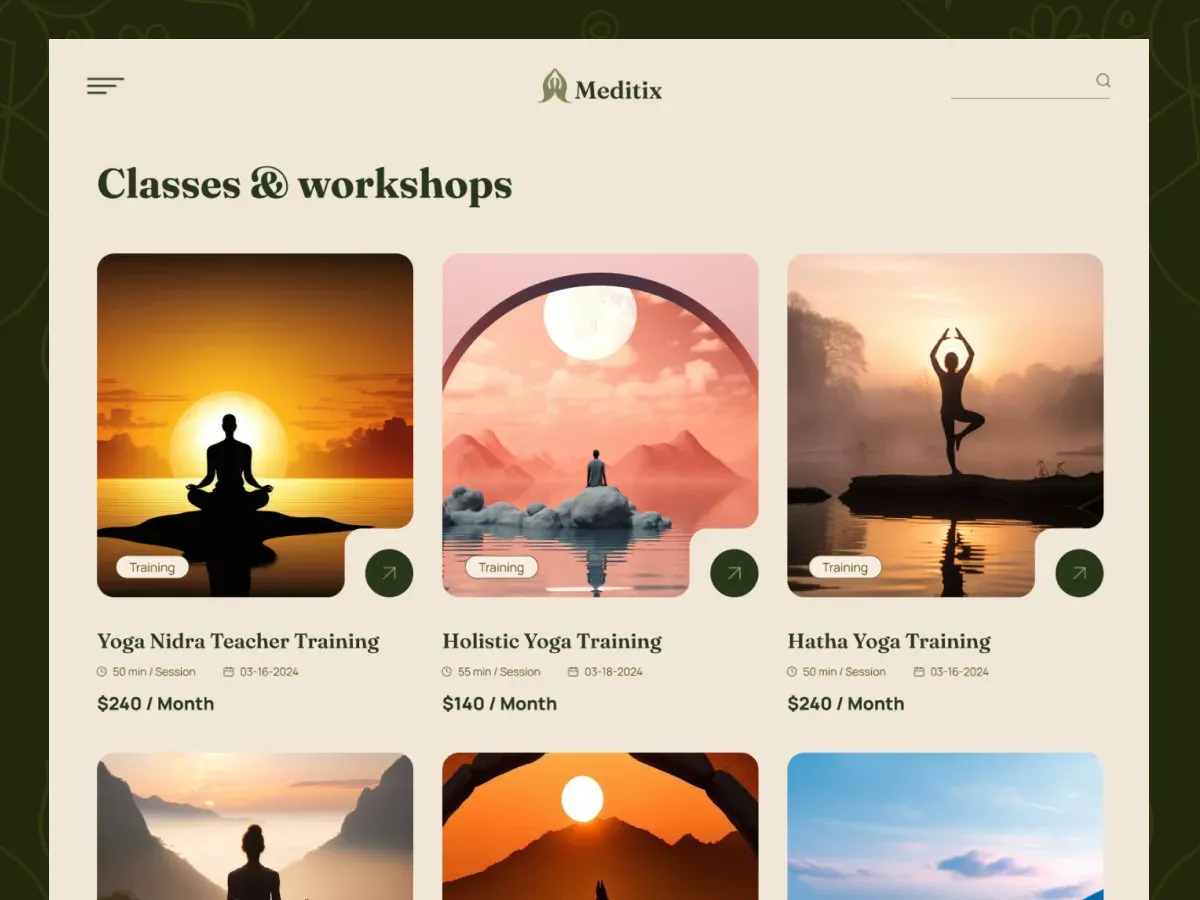 Blog page of the Meditix Joomla template