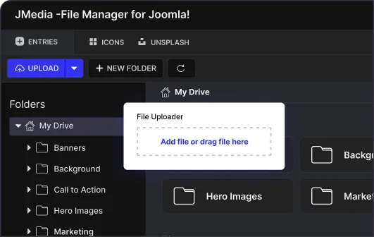 The Quix drag-and-drop media manager