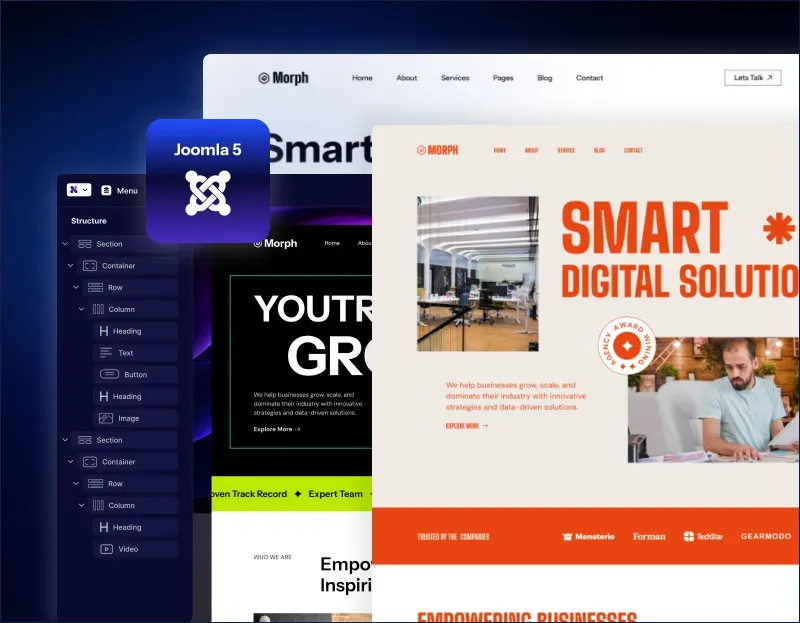 The Morph Pro template shown across desktop and mobile layouts