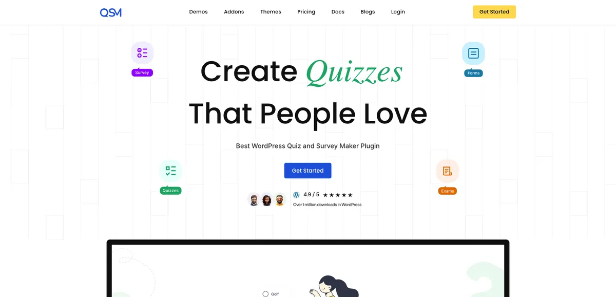 Quiz and Survey Master plugin interface