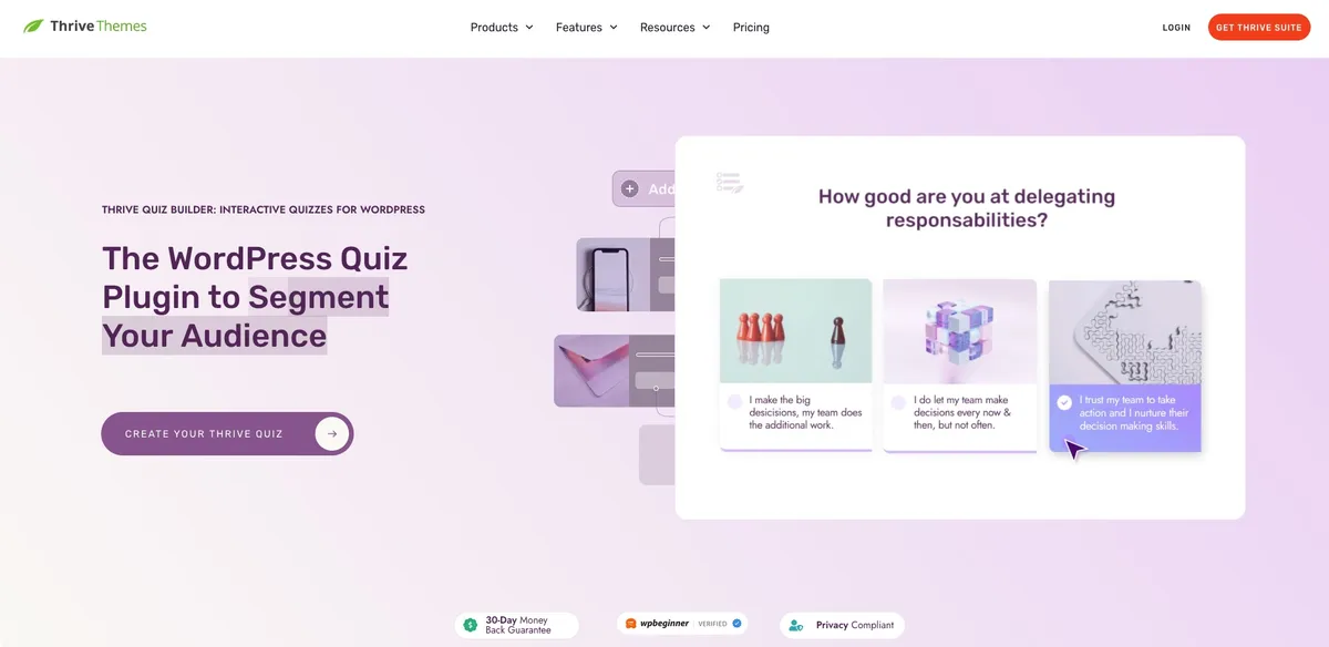 Thrive Quiz Builder conversion-focused quiz tool