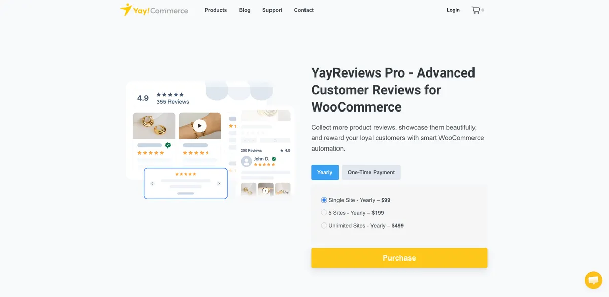 YayReviews advanced customer reviews for WooCommerce plugin dashboard showing review management