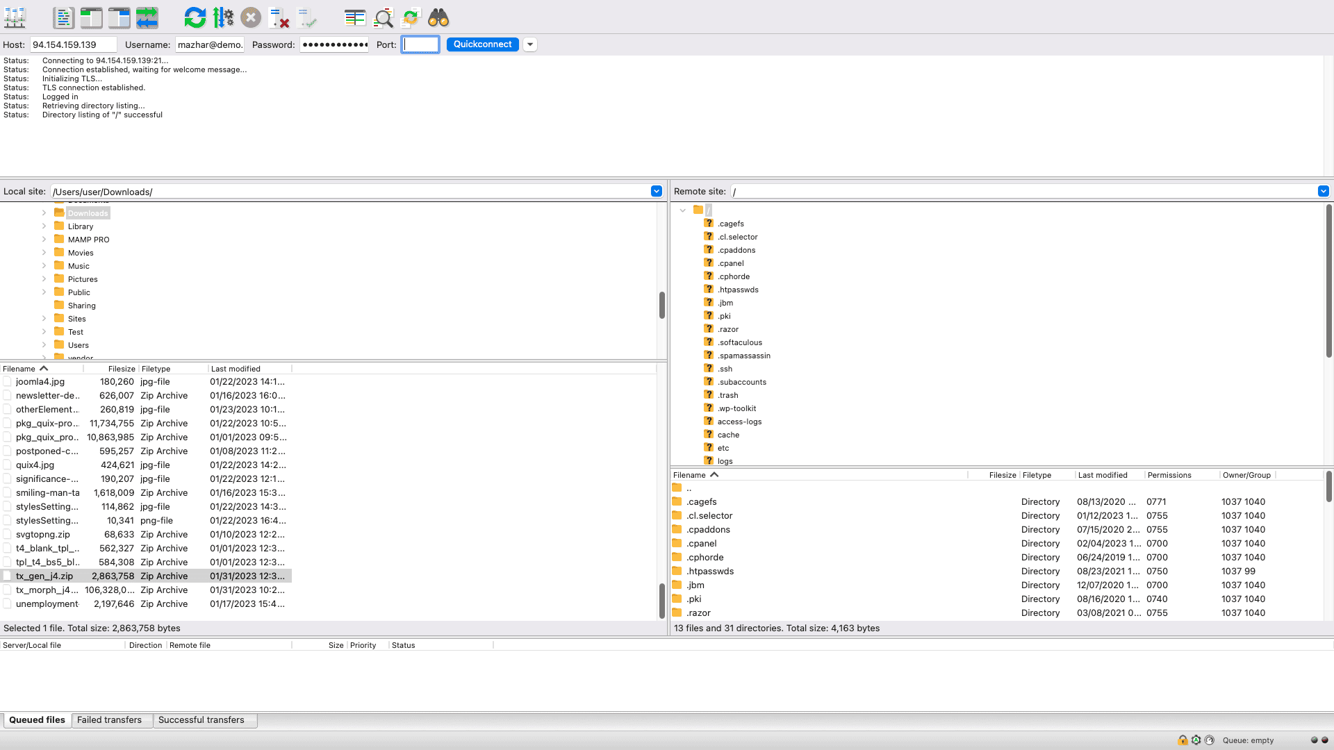 Connect Hosting Using FTP