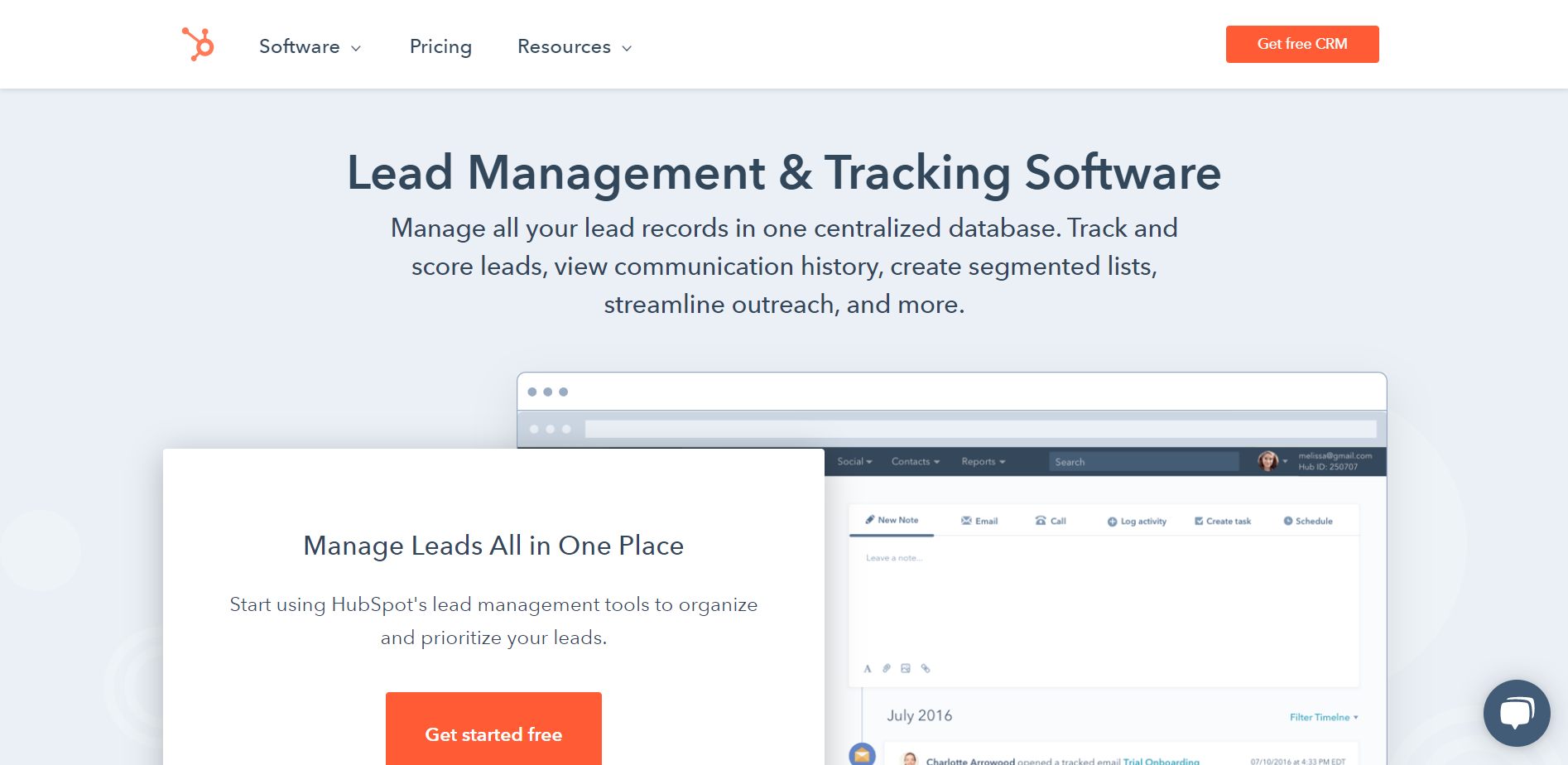 Lead Management Tracking Software HubSpot
