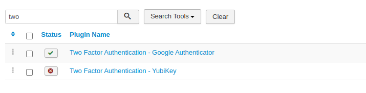 Search For Two Factor Authentication Plugin