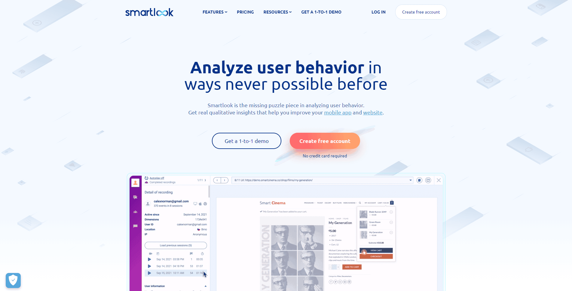 Session recording Behavior Analytics Tools Smartlook