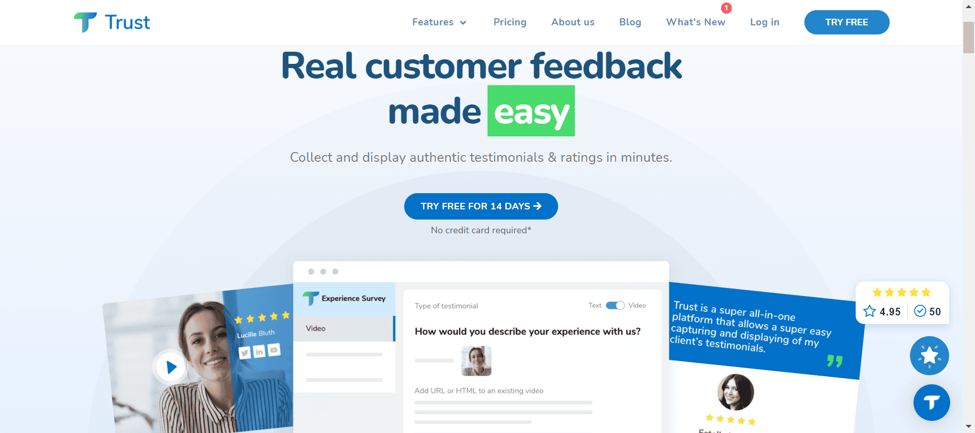 Trust Testimonial Rating Platform for Real Customer Feedback 1