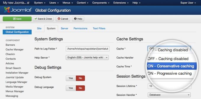 joomla_cache_enable