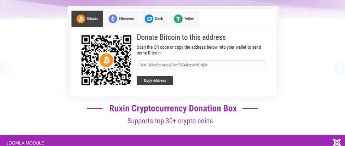 ruxin cryptocurrency donation box