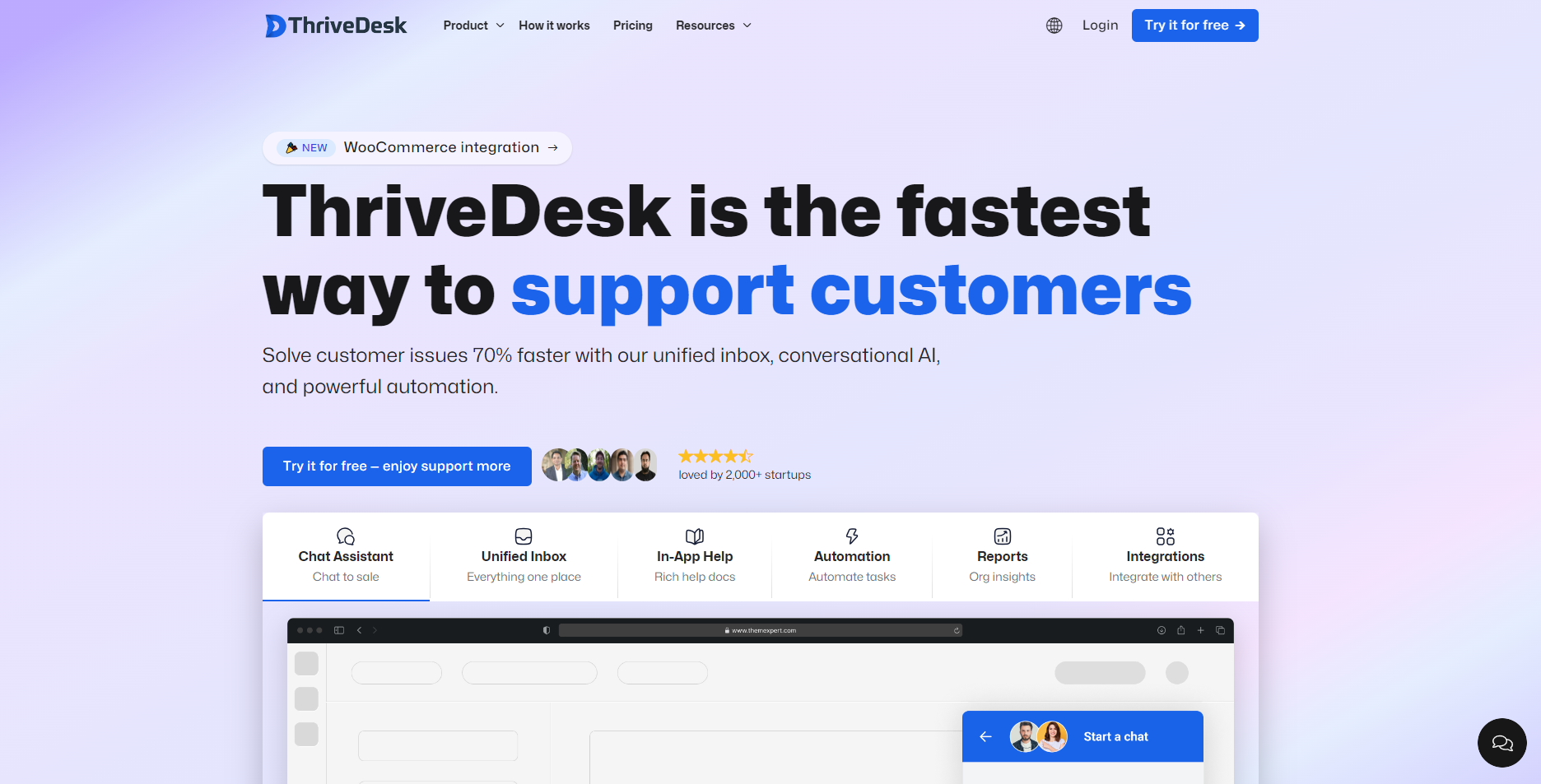 thrivedesk landing page