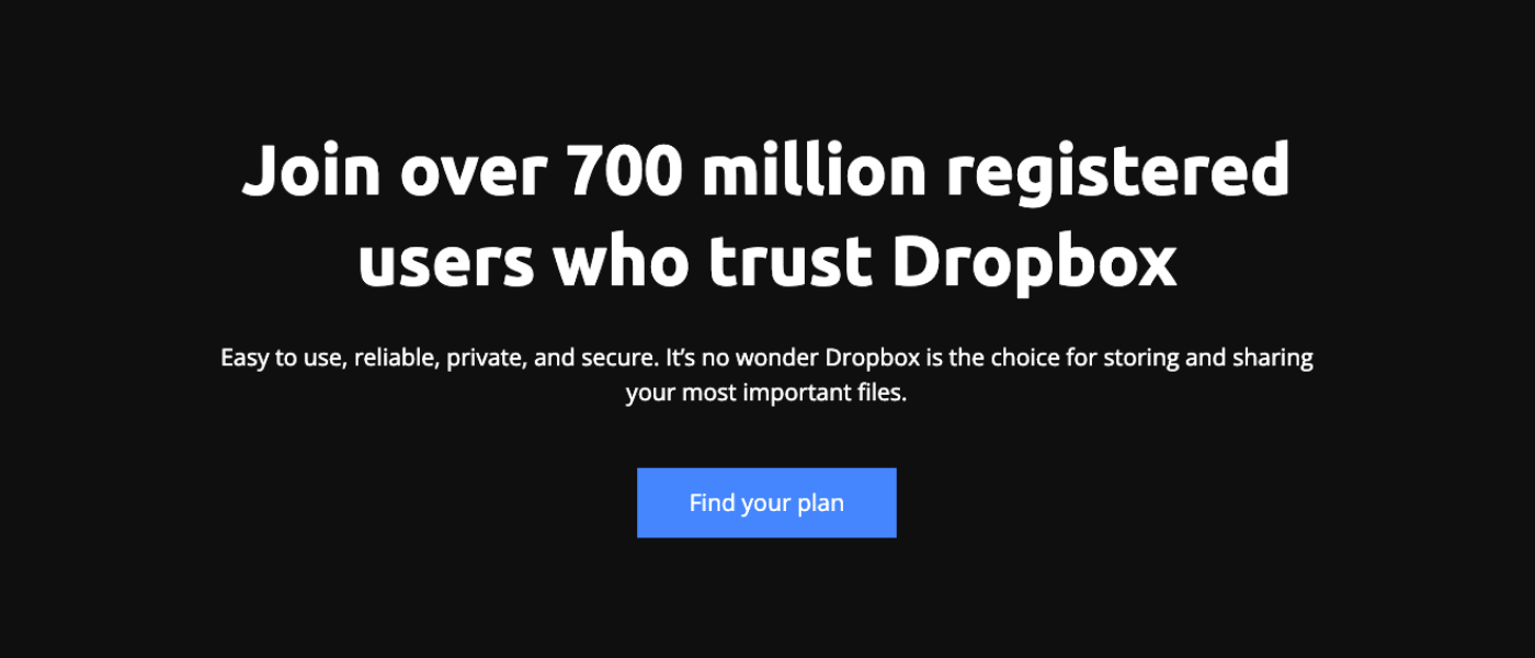 call to action for dropbox