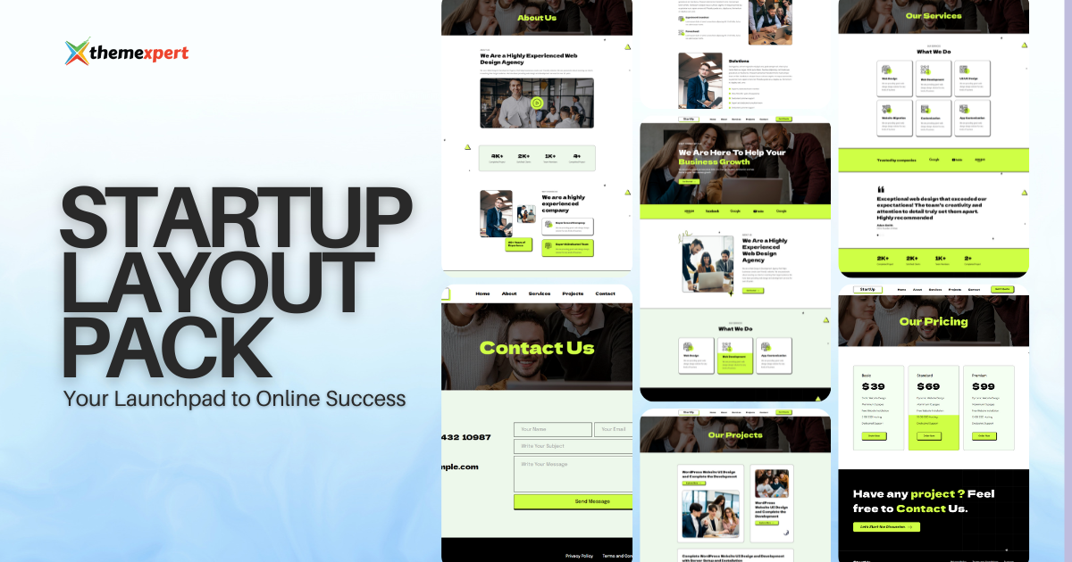 The Best Startup Business Website Layout Pack