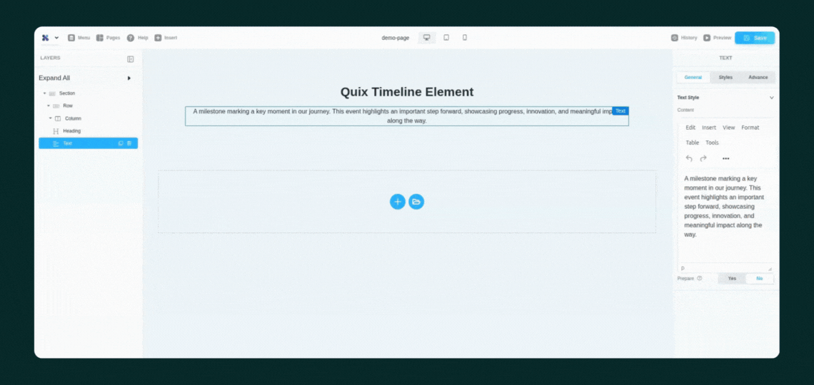 timeline demo builder