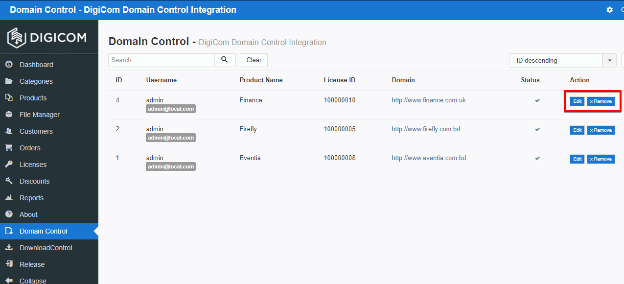 DigiCom-Domain Control