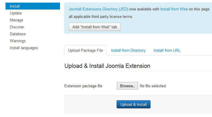 Joomla Template/Extension installation