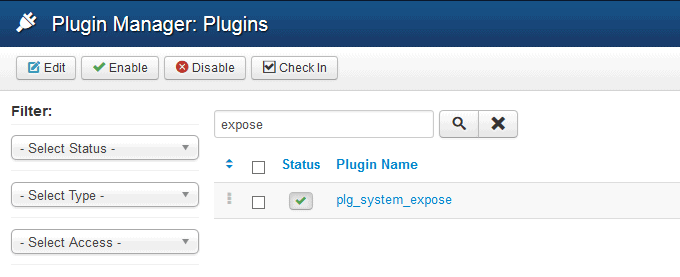Expose system plugin
