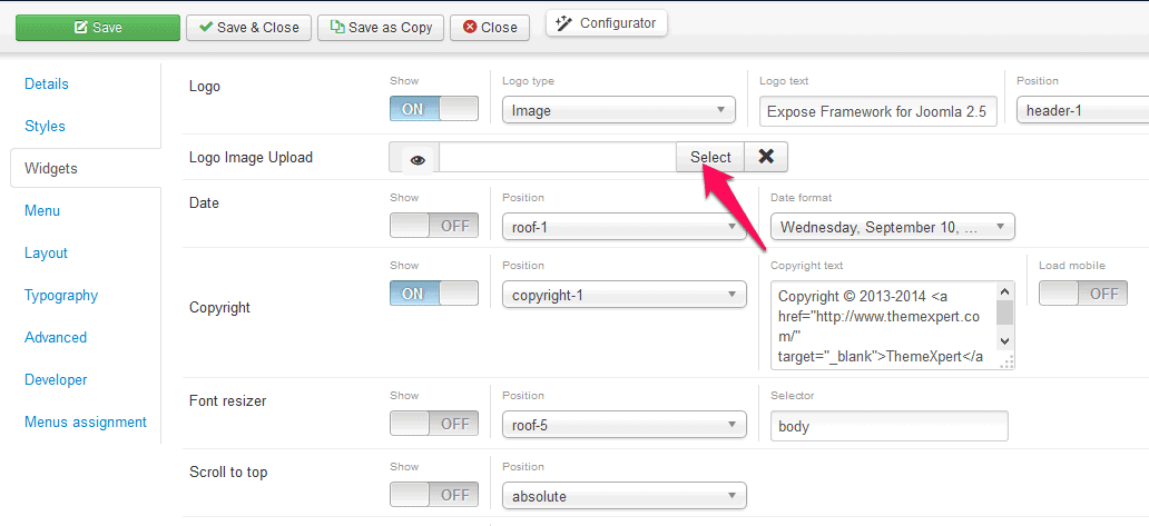 Logo Settings