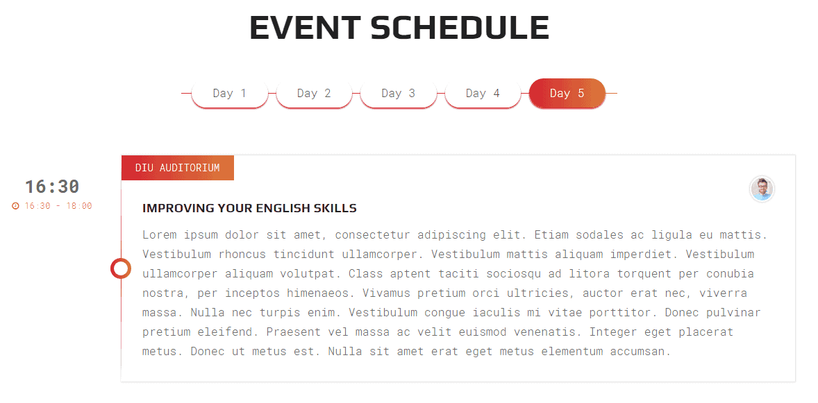 Expert Event Front-end