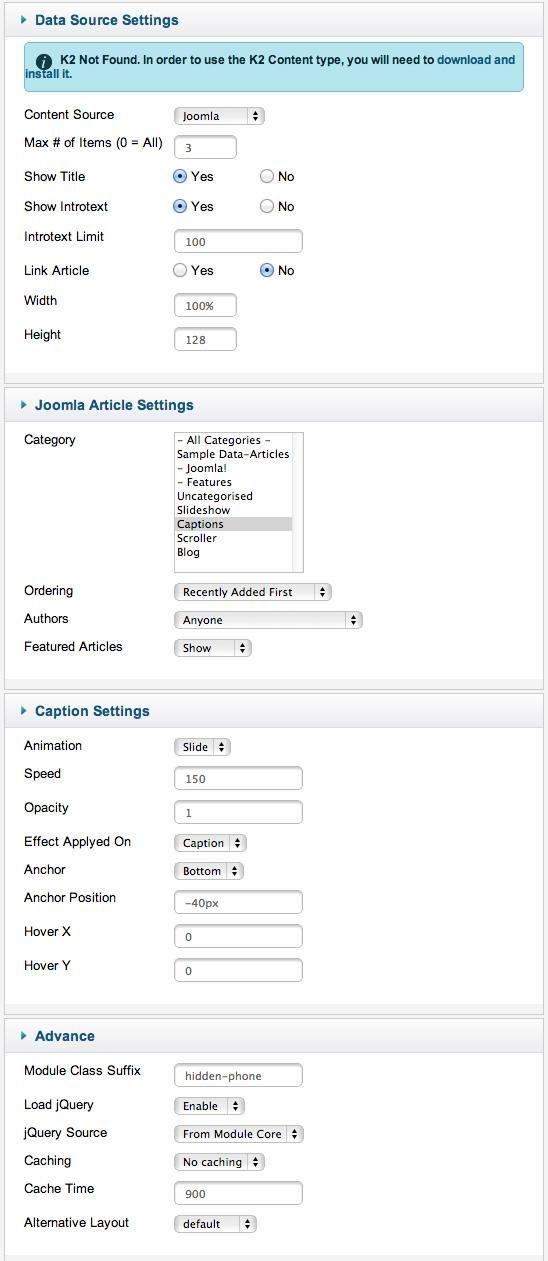 xpert slider settings