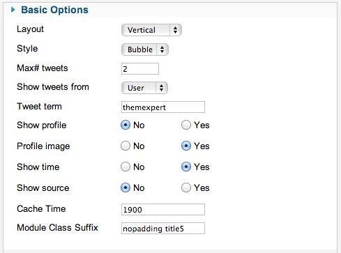 Xpert tweets settings