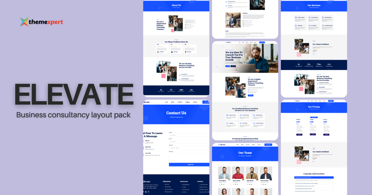 Elevate business consultancy layout pack