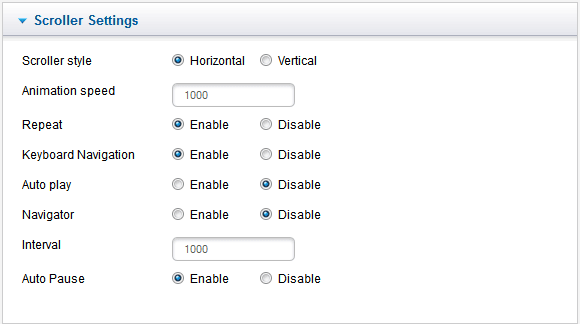 xpert scroller settings