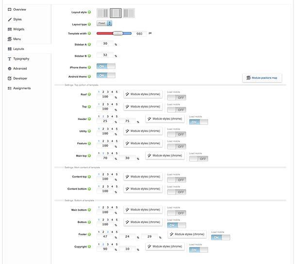 layout settings