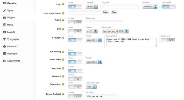 layout settings