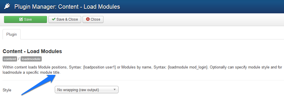 Load modules plugin instruction