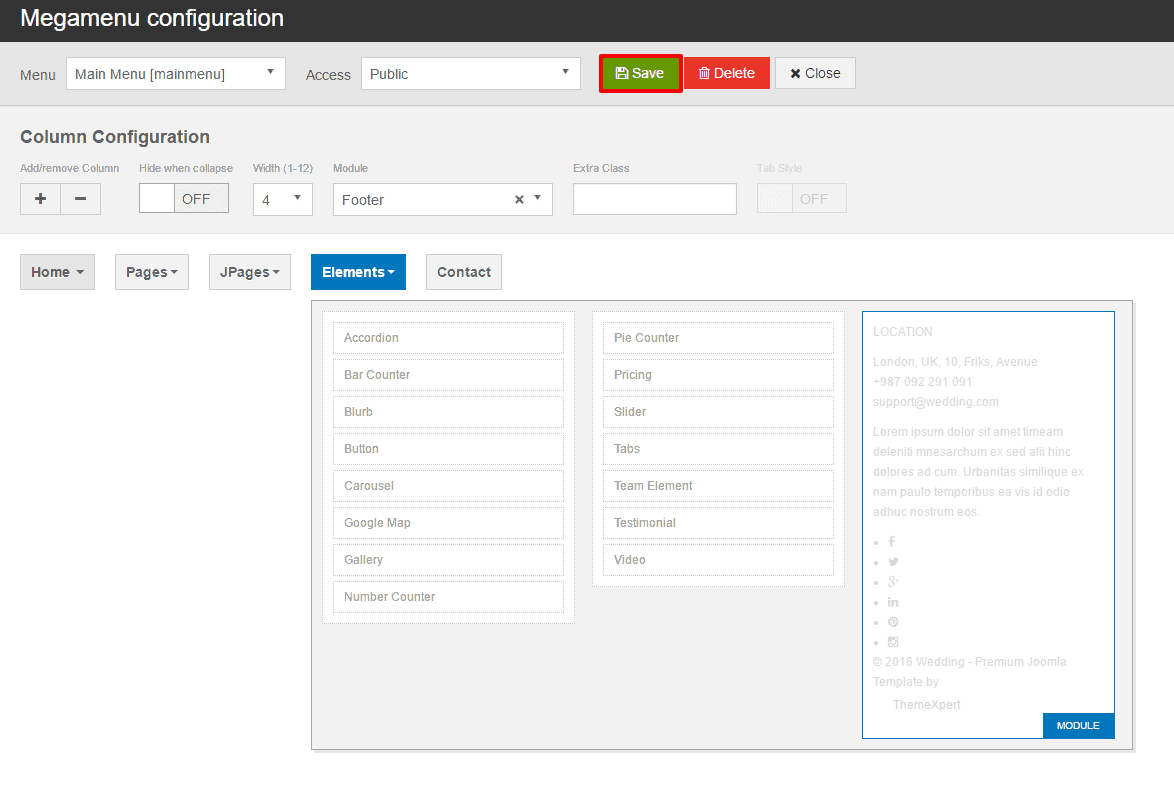 Adding a module into a Megamenu