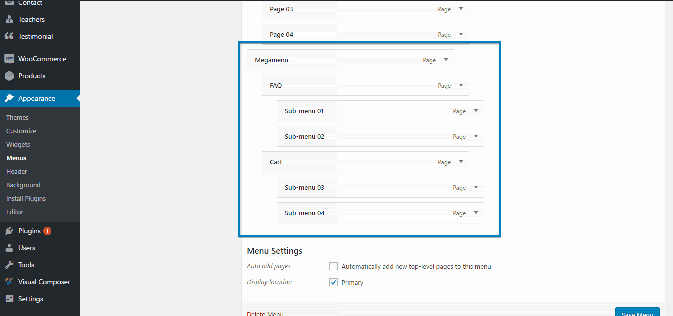 Creating Megamenu